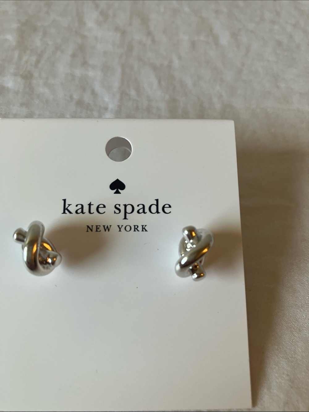 kate spade: Silver Tone “Sailor’s Knot” Stud Earrings - Picture 2 of 9